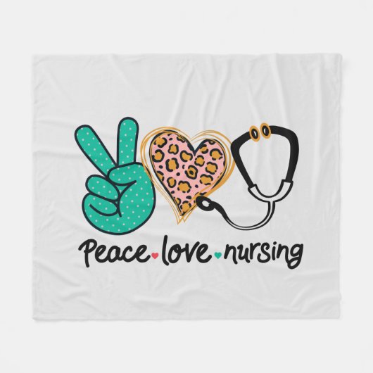 Peace Love Nursing Fleece Deken (Voorkant (Horizontaal))