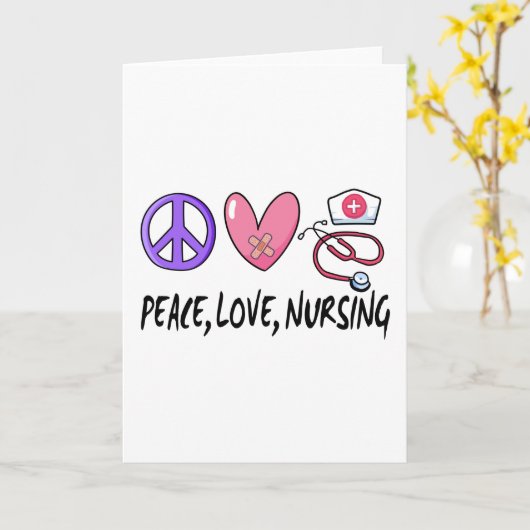 Peace Love Nursing Kaart (Gele Bloem)