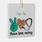 Peace Love Nursing Personalized Keramisch Ornament (Rechts)