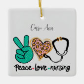 Peace Love Nursing Personalized Keramisch Ornament (Voorkant)