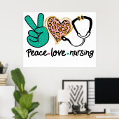 Peace Love Nursing Poster (Thuiskantoor)