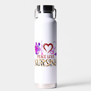 Peace Love Nursing - Schattige Nurse Design Waterfles