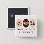 Peace Love Obama 44 Button (Voorkant /achterkant)