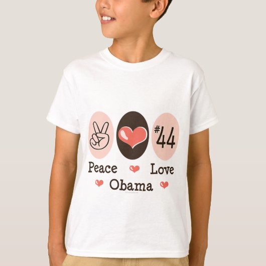 Peace Love Obama 44 Kinder T shirt (Voorkant)