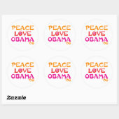 Peace Love Obama Ronde Sticker (Vel)