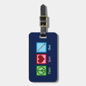 Peace Love Oboe Bagagelabel (Voorkant verticaal)