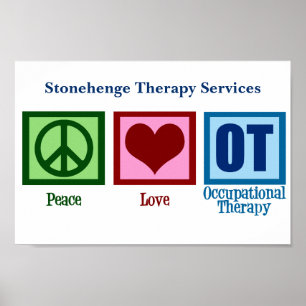 Peace Love Occupational Therapy Aangepast voor Kan Poster