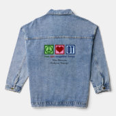 Peace Love Occupational Therapy Aangepast voor OT Denim Jacket (Achterkant)