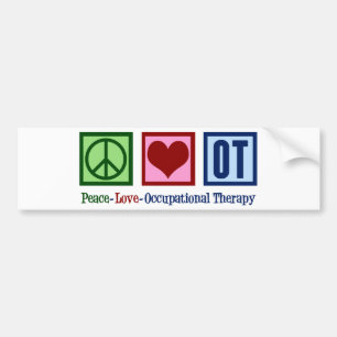 Peace Love Occupational Therapy Bumpersticker
