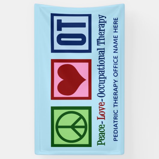Peace Love Occupational Therapy Custom Spandoek (Verticaal)