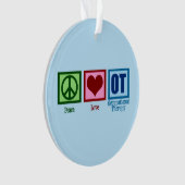 Peace Love Occupational Therapy OT Blue Ornament (voorkant)