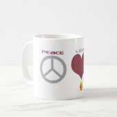Peace Love Oil Koffiemok (Voorkant links)