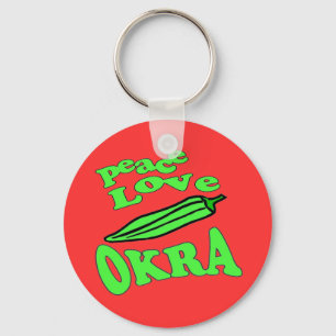 Peace Love Okra Sleutelhanger