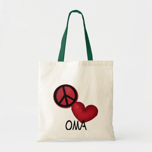 Peace Love Oma Tote Bag (Voorkant)