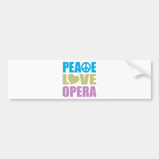 Peace Love Opera Bumpersticker (Voorkant)