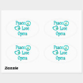 Peace Love Opera Ovale Sticker (Vel)