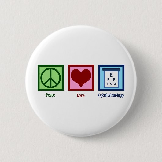 Peace Love Ophthalmology Ronde Button 5,7 Cm (Voorkant)