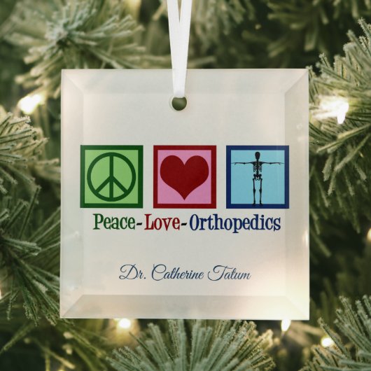 Peace Love Orthopedics Personalized Kerstmis Glas Ornament (Insitu)