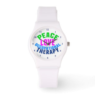 Peace Love OT Occupational Therapist Horloge