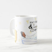 Peace, Love, & Oxford Comma (Chèvre baignante) Mug (Devant gauche)