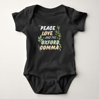 Peace Love Oxford Comma English Grammar Humor Romper