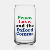 Peace Love Oxford Comma English Grammar Humour (Recto)