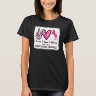 Peace Love Paard en een kuur borst Annuleren T-shirt