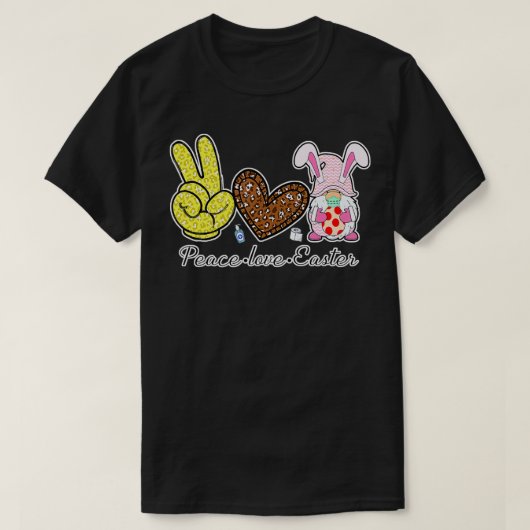 Peace Love Paasdag voor mannen Plus Grootte T-shirt (Design voorkant)