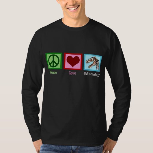Peace Love Paleontology T-shirt (Voorkant)