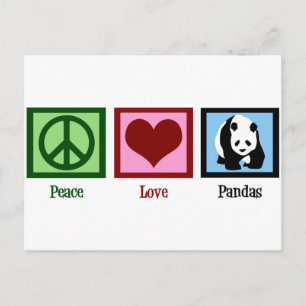 Peace Love Pandas Briefkaart