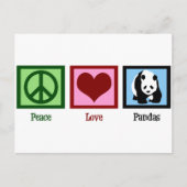 Peace Love Pandas Briefkaart (Voorkant)