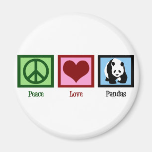 Peace Love Pandas Magneet