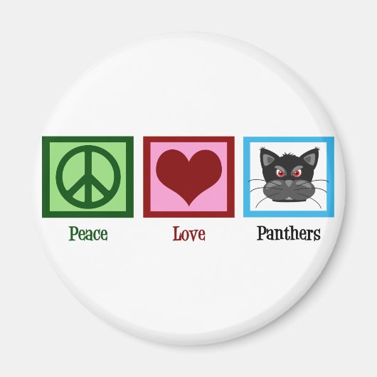 Peace Love Panthers Magneet (Voorkant)