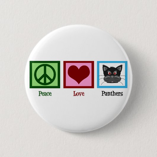Peace Love Panthers Ronde Button 5,7 Cm (Voorkant)