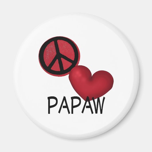 Peace Love Papaw Magneet (Voorkant)