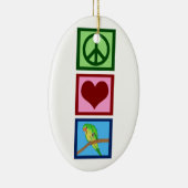 Peace Love Parakeets Keramisch Ornament (Rechts)