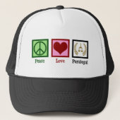 Peace Love Paralegal Trucker Pet (Voorkant)