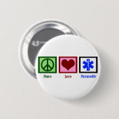 Peace Love Paramedic Ronde Button 5,7 Cm (Voorkant /achterkant)