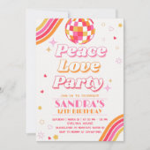 Peace Love Party Anniversaire Invitation (Devant)
