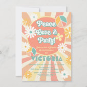Peace Love & Party Hippie Party Invitation (Devant)