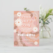 Peace Love & Party Hippie Party Invitation (Debout devant)