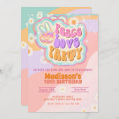 Peace Love Party Invitation Super (Devant / Derrière)