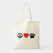 Peace Love Paw Canvas tas (Voorkant)
