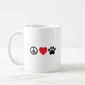 Peace Love Paw Coffee Mok (Links)