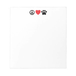 Peace Love Paw-laptop Notitieblok