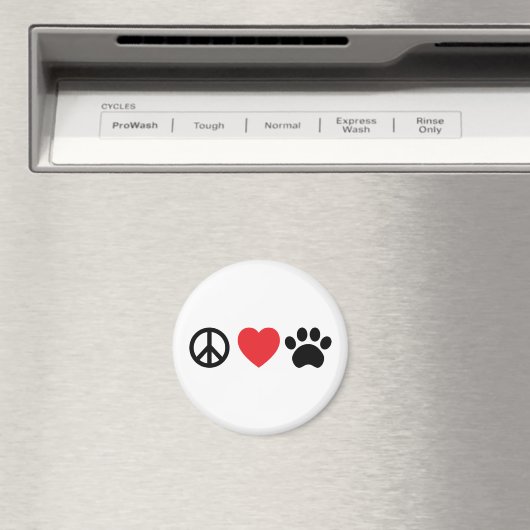 Peace Love Paw Magneet (Insitu (Vaatwasser))