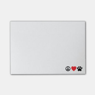 Peace Love Paw Post-it Notes