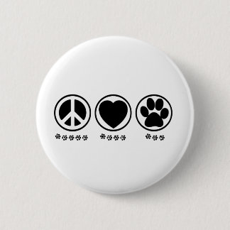 Peace Love Paw Ronde Button 5,7 Cm