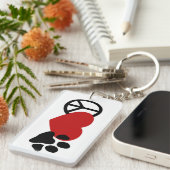 Peace-Love-Paw Sleutelhanger (Voorkant Rechts)