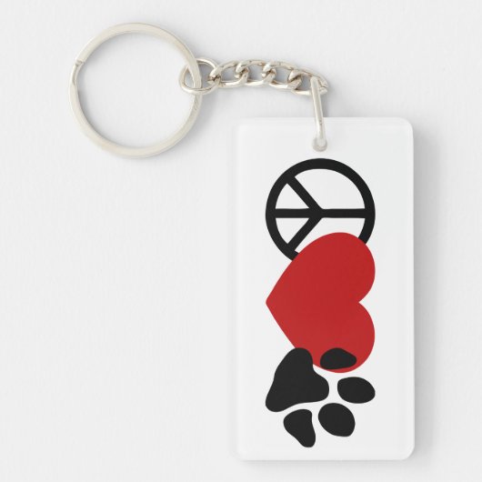 Peace-Love-Paw Sleutelhanger (Voorkant)